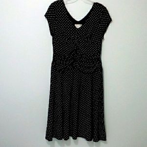 Spanner Vintage black polka dot a-line dress